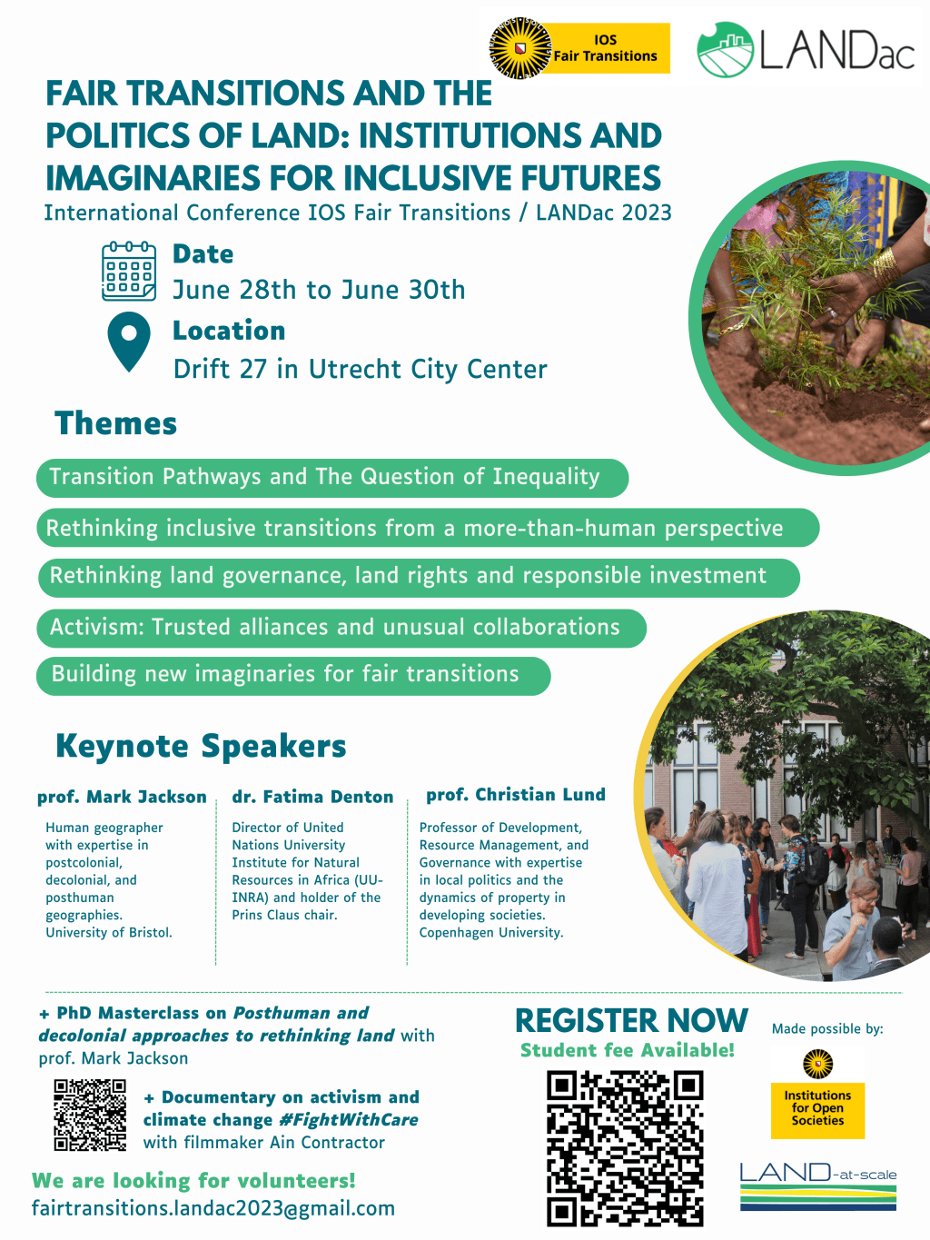 LANDac-IOS Fair Transitions conference | SDC@CSPS | PhD Masterclass | 28-30 June |&nbsp;Utrecht