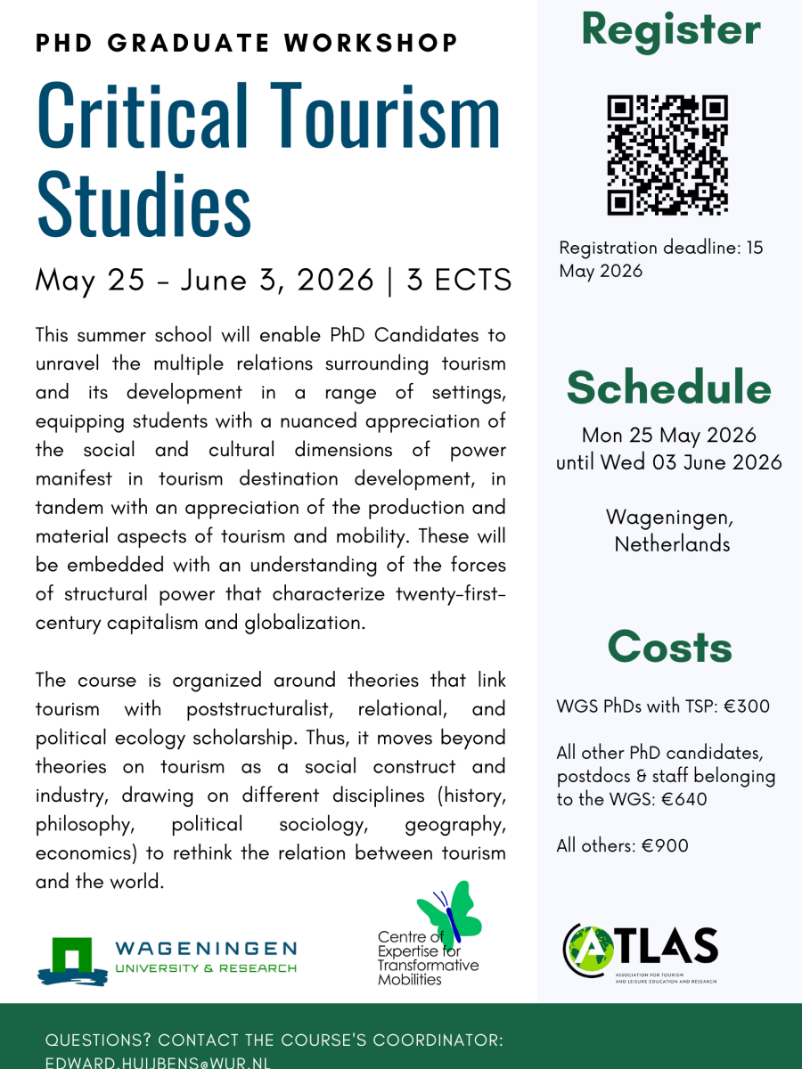 PhD Summer School | Critical Tourism&nbsp;Studies